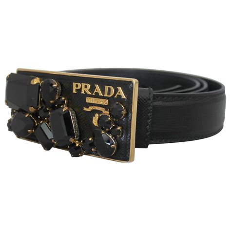 prada belt buckle gold made in italy|Saffiano leather belt in black .